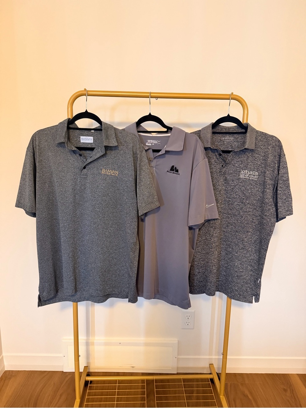 3 Gray Men's Golf Shirts - Collectors Items